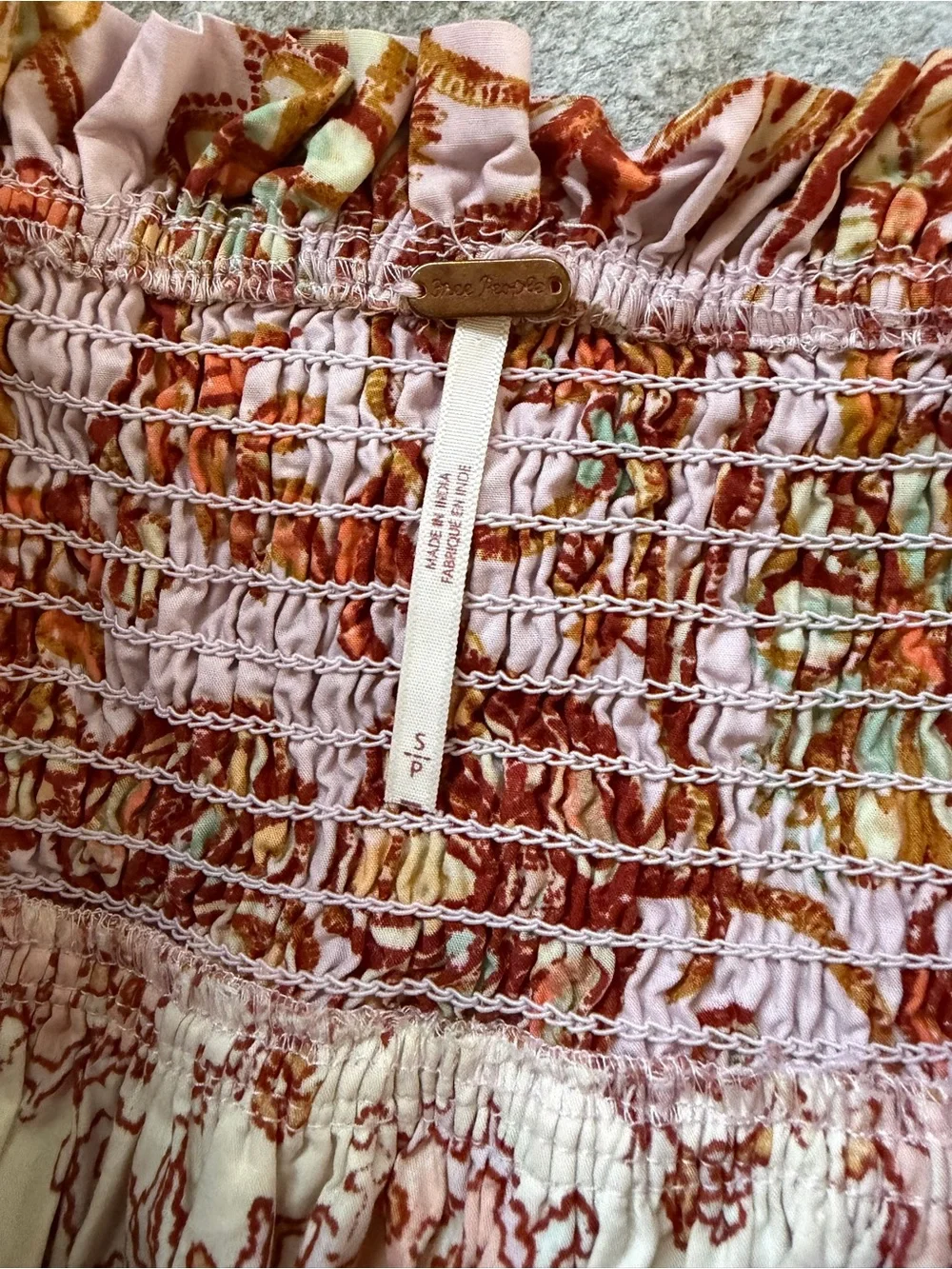 WORN ONCE! Free People Tiered Floral Maxi Dress - Cream, Mint & Rust